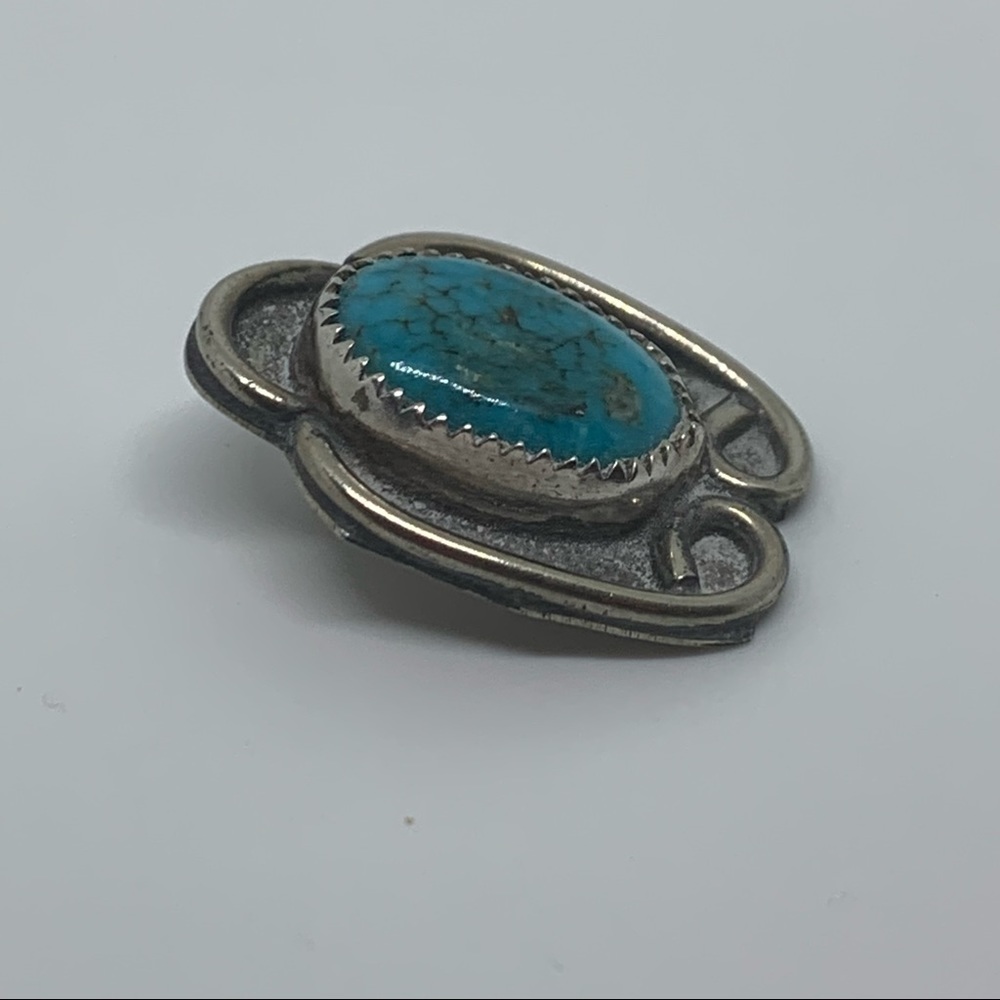 Vintage sterling silver turquoise pendant - Picture 2 of 4